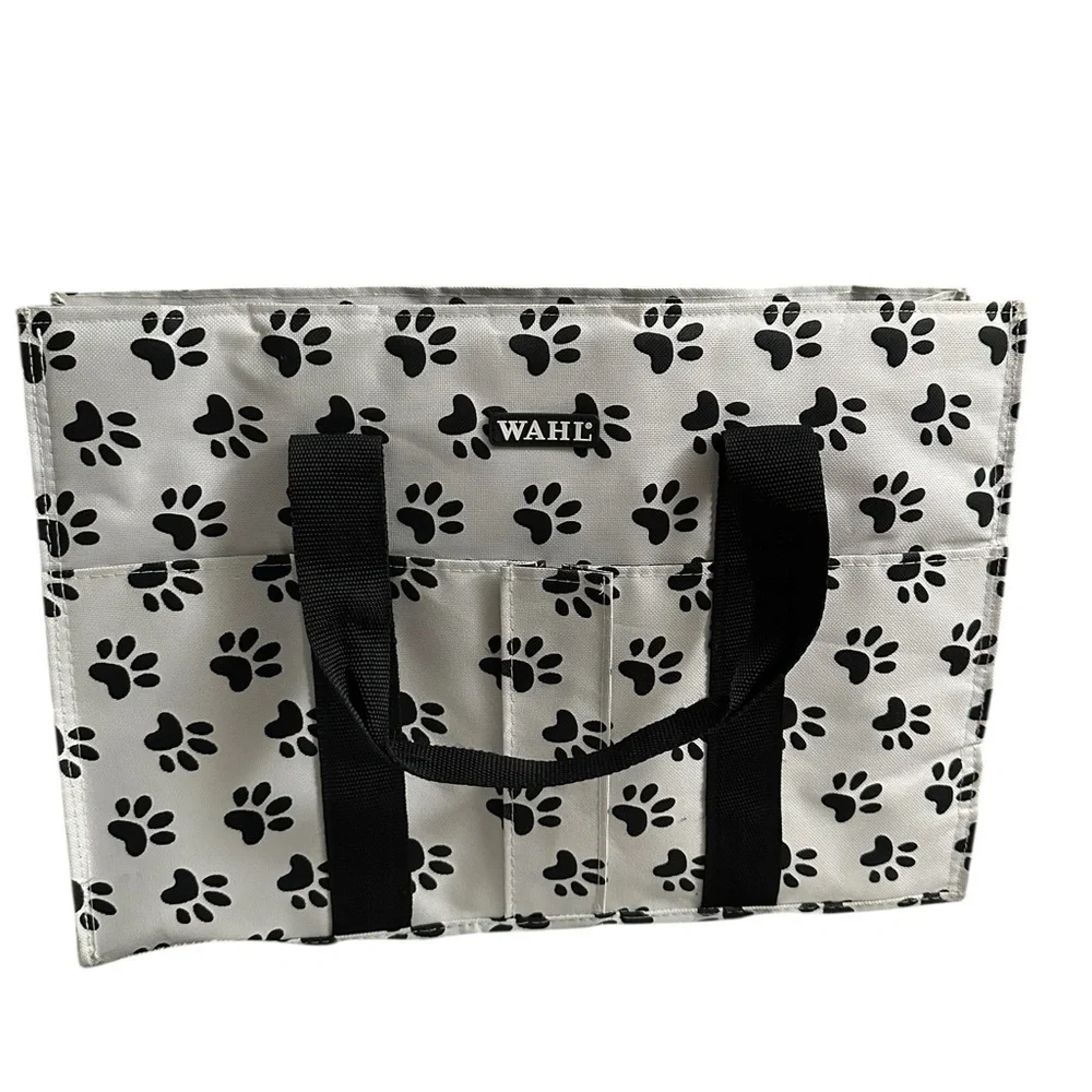 Wahl Tote For Groomers Bring Everything!! Black & White paw prints